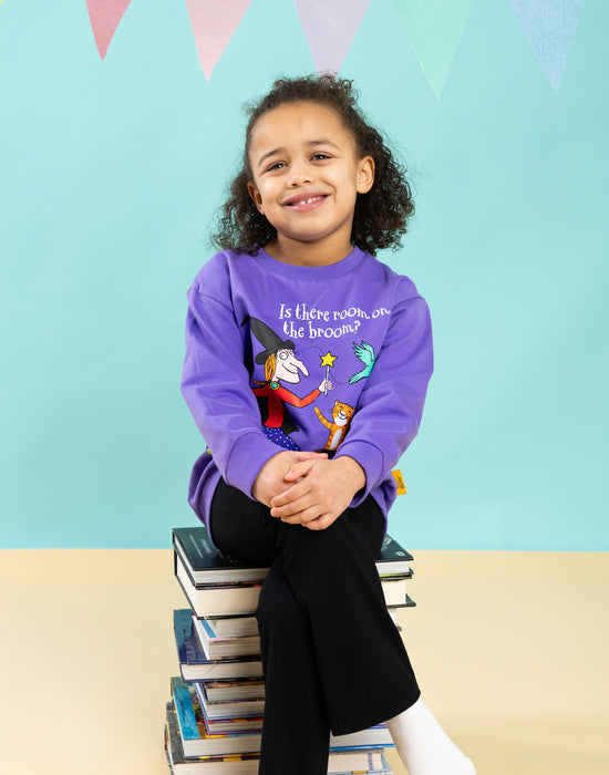 Room On The Broom Multi Character Unisex Kids Purple Sweatshirt