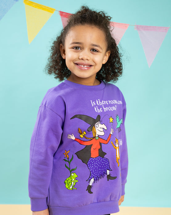 Room On The Broom Multi Character Unisex Kids Purple Sweatshirt