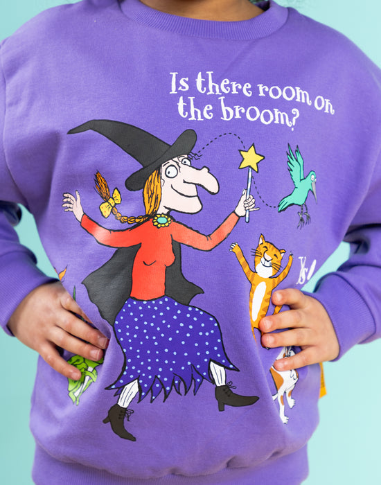 Room On The Broom Multi Character Unisex Kids Purple Sweatshirt