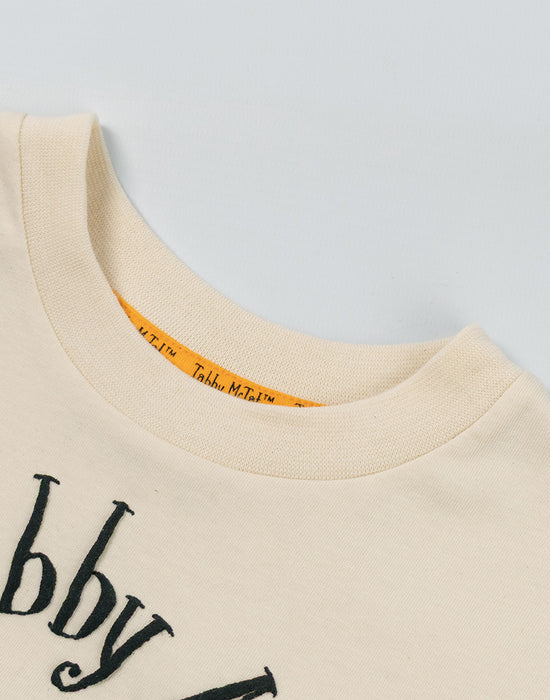 Tabby Mctat Character Unisex Kids Beige Short Sleeved T-Shirt