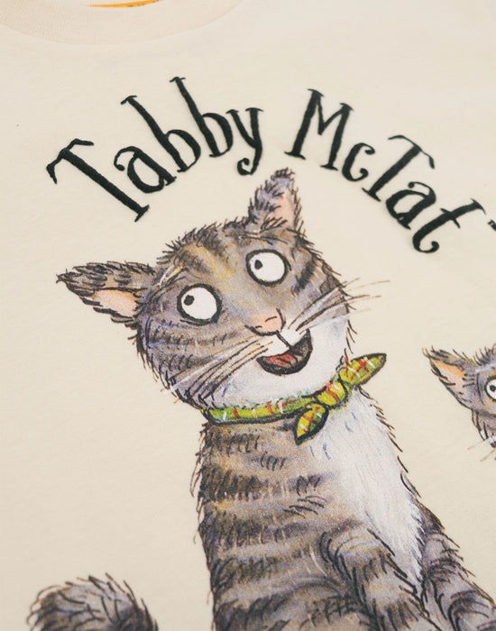 Tabby Mctat Character Unisex Kids Beige Short Sleeved T-Shirt