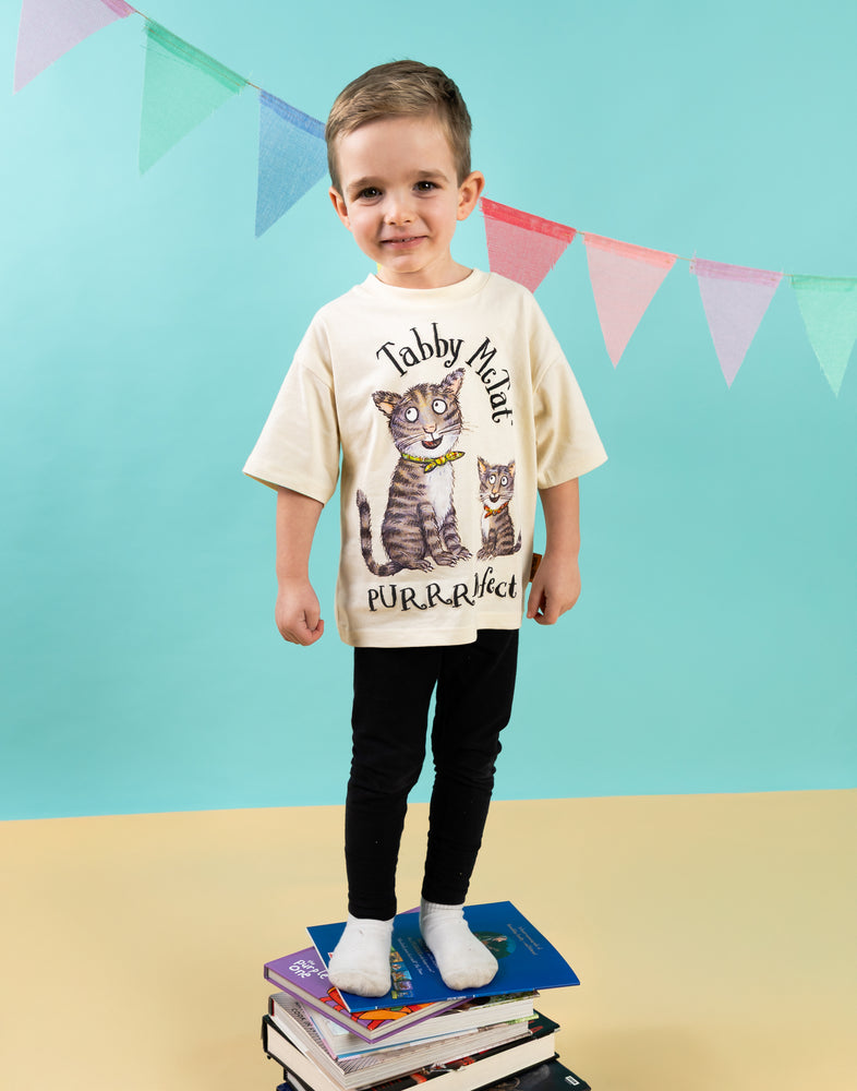 Tabby McTat Character Unisex Kids Beige Short Sleeved T-Shirt
