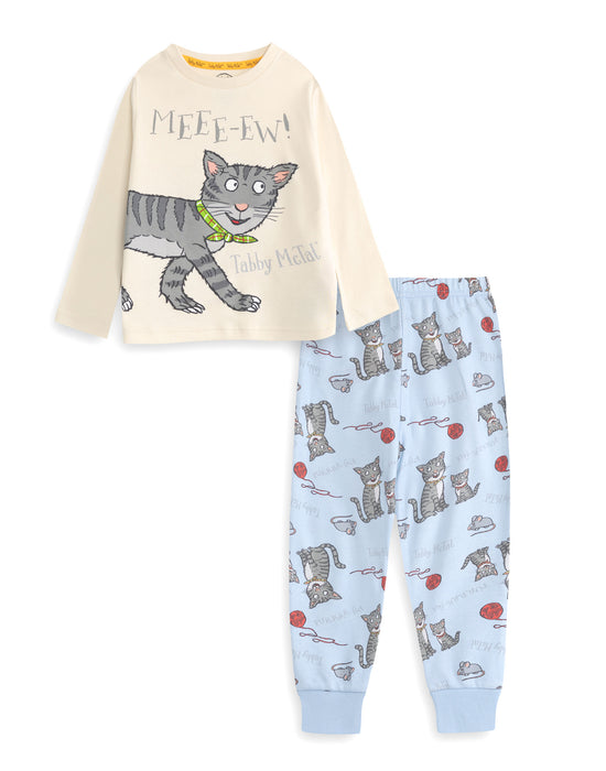 Tabby Mctat Meee-ew Unisex Kids Multicoloured Long Sleeve Long Leg Pyjama Set
