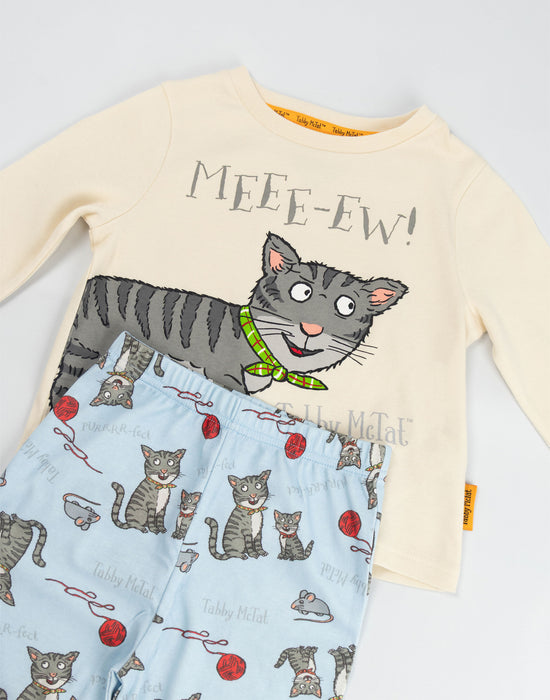 Tabby Mctat Meee-ew Unisex Kids Multicoloured Long Sleeve Long Leg Pyjama Set