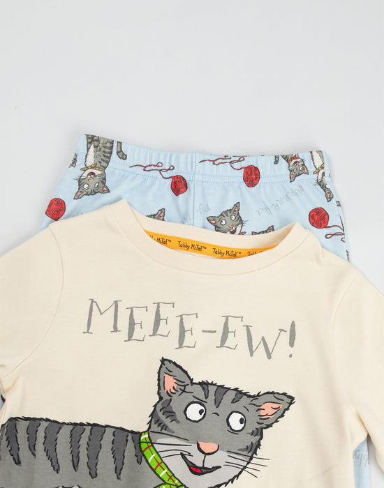 Tabby Mctat Meee-ew Unisex Kids Multicoloured Long Sleeve Long Leg Pyjama Set