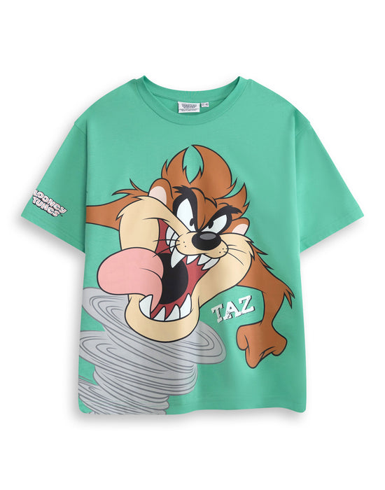 Looney Tunes Taz Boys Green Short Sleeved T-Shirt