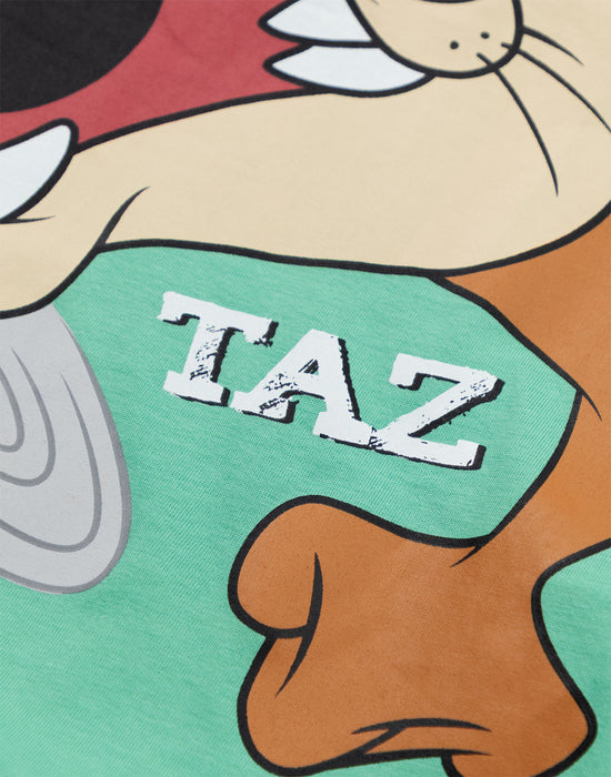 Looney Tunes Taz Boys Green Short Sleeved T-Shirt