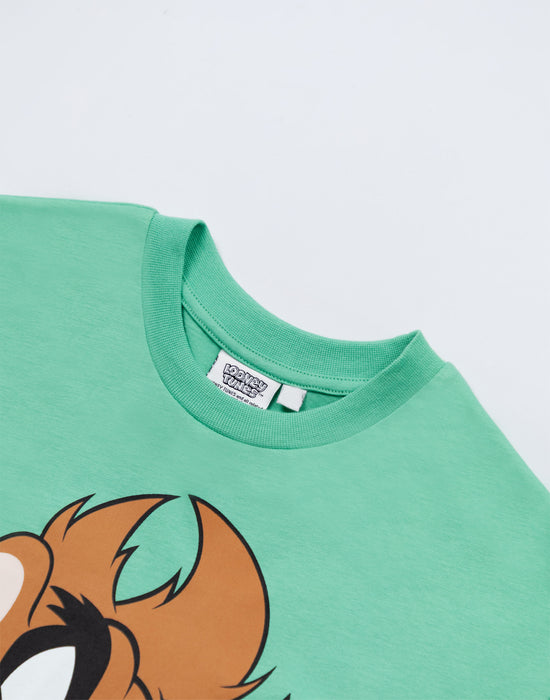 Looney Tunes Taz Boys Green Short Sleeved T-Shirt