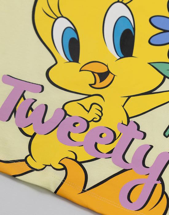 Looney Tunes Tweety Girls Yellow Short Sleeved T-Shirt