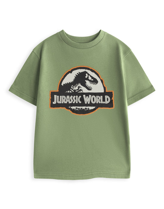 Jurassic World Logo Boys Green Short Sleeved T-Shirt