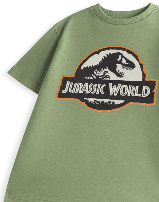 Jurassic World Logo Boys Green Short Sleeved T-Shirt