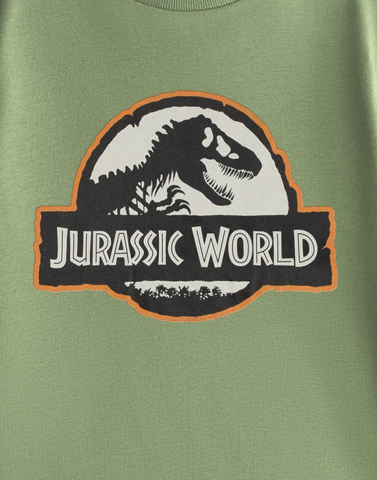 Jurassic World Logo Boys Green Short Sleeved T-Shirt