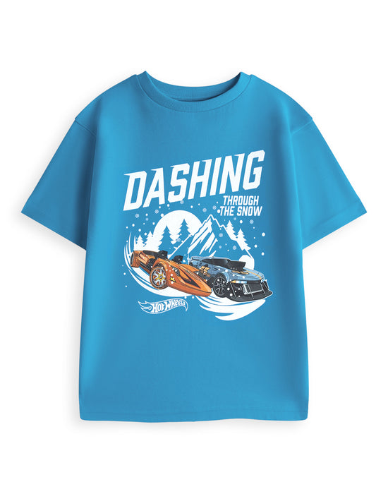 Hot Wheels Dashing Boys Blue Short Sleeved T-Shirt