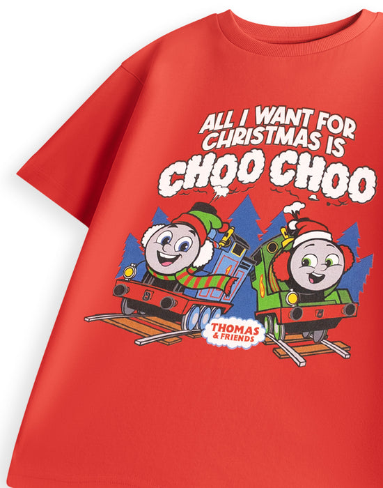 Thomas and Friends Choo Choo Unisex Kids Red Short Sleeved T-Shirt