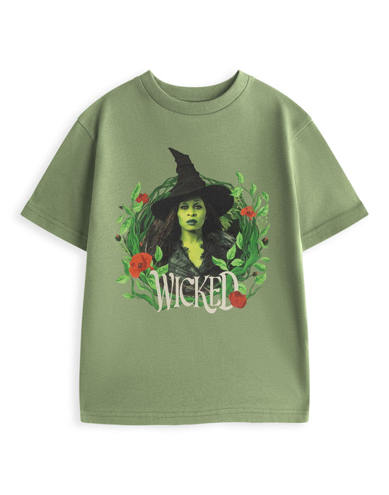 Wicked Elphaba Poppies Unisex Green Short Sleeved T-Shirt