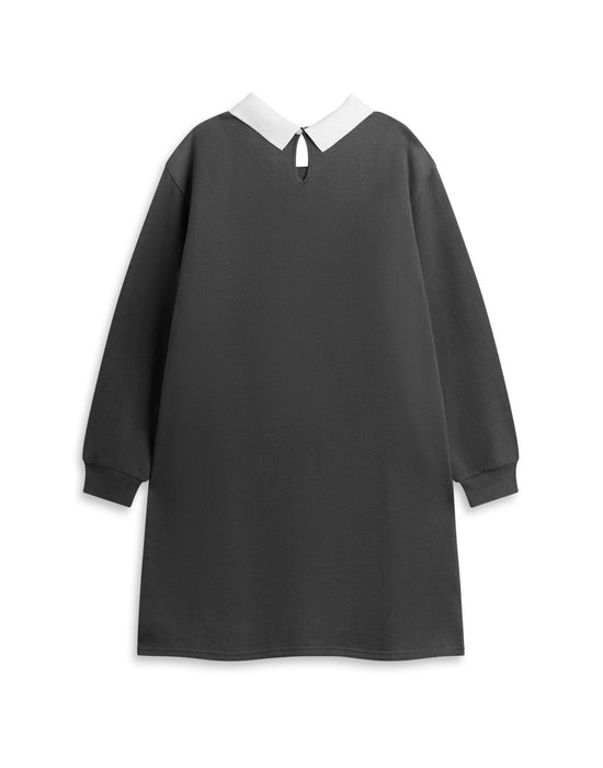 Wicked Flower Sweat Dress Girls Black Sweatshirt Dress