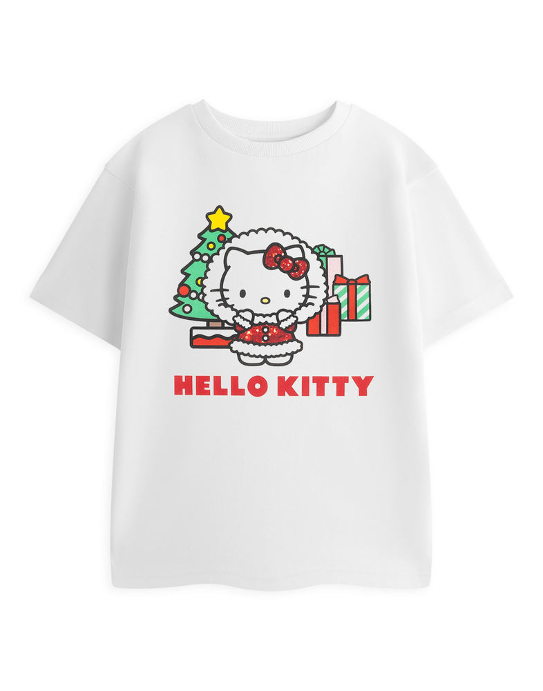 Hello Kitty Glitter Girls White Short Sleeved T-Shirt