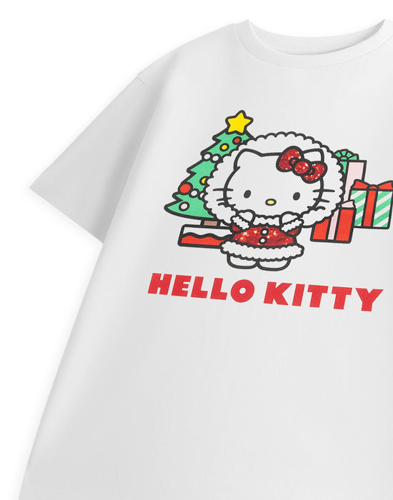 Hello Kitty Glitter Girls White Short Sleeved T-Shirt
