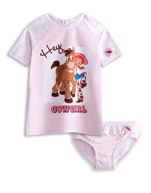 Disney Toy Story Jessie & Bullseye Girls Pink 2 Piece Swim Set