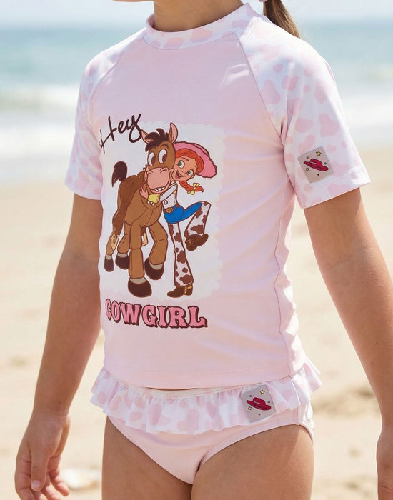 Disney Toy Story Jessie & Bullseye Girls Pink 2 Piece Swim Set