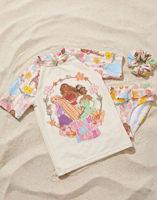 Disney Princess Girls Pink 3 Piece Swim Set