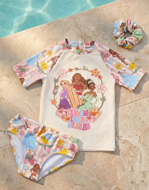 Disney Princess Girls Pink 3 Piece Swim Set