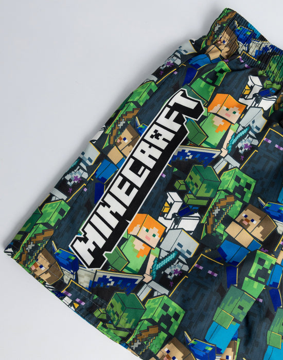 Minecraft Oversized Character Boys Green 2 Piece Swim Set