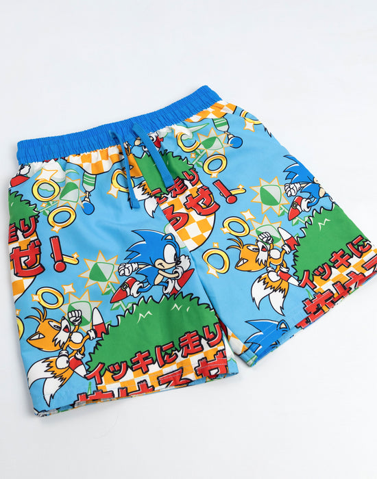 Sonic The Hedgehog Run Boys Blue Swim Shorts