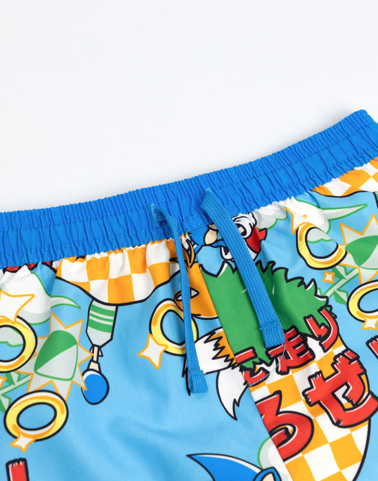 Sonic The Hedgehog Run Boys Blue Swim Shorts