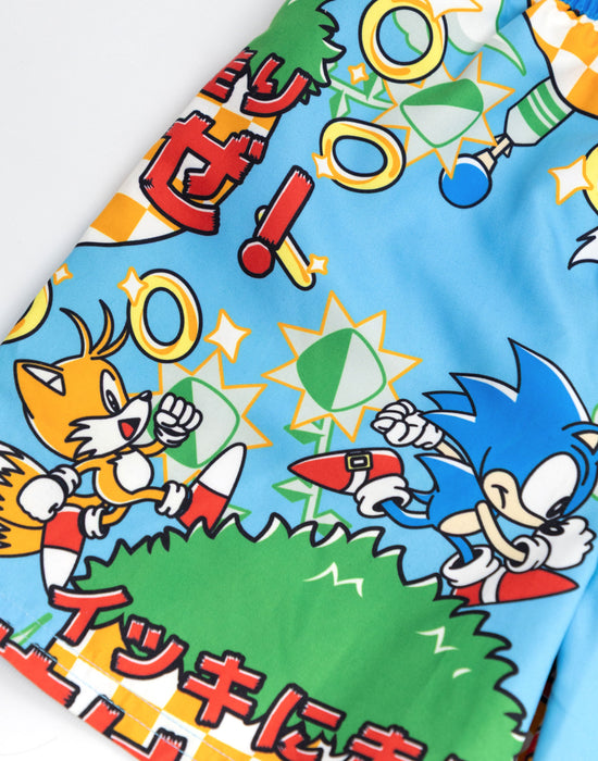 Sonic The Hedgehog Run Boys Blue Swim Shorts