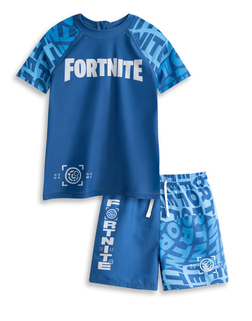 Fortnite Logo Boys Blue 2 Piece Swim Set