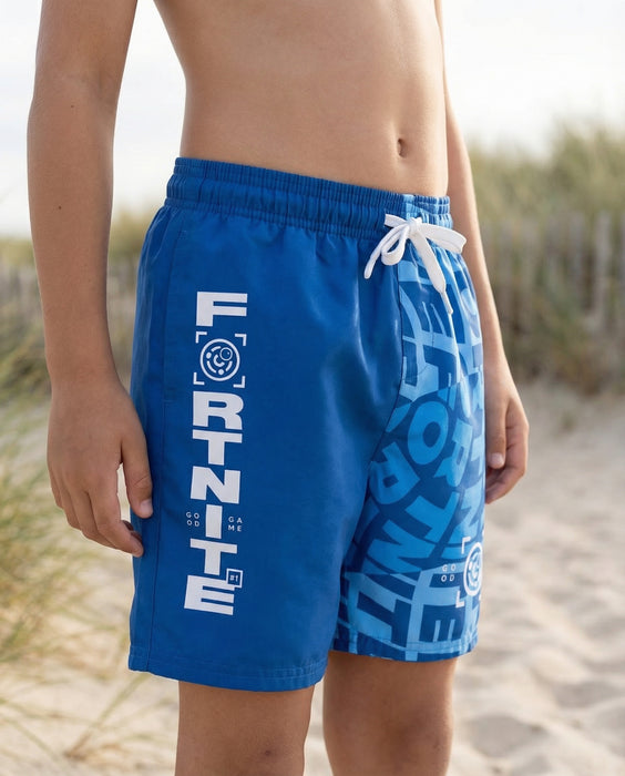 Fortnite Logo Boys Blue Swim Shorts