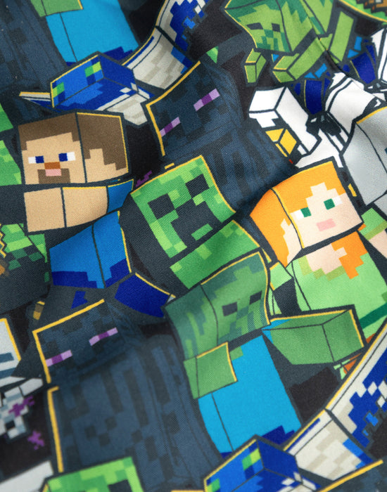 Minecraft Oversized Character Boys Green Swim Shorts