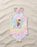 Barbie Barbie Doll Girls Pink 1 Piece Swimming Costume