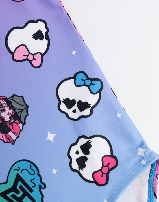 Monster High Gradient Sticker Girls Lilac 1 Piece Swimming Costume