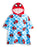 Spiderman Character Head Boys Blue Poncho Towel