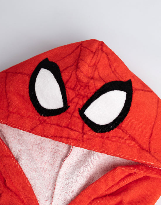 Spiderman Character Head Boys Blue Poncho Towel