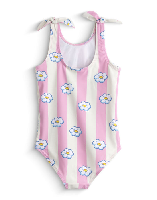 Paw Patrol Skye Flowers Girls Pink And White 1 Piece Swimming Costume