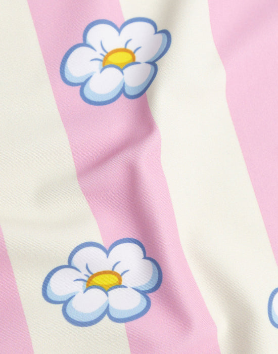 Paw Patrol Skye Flowers Girls Pink And White 1 Piece Swimming Costume