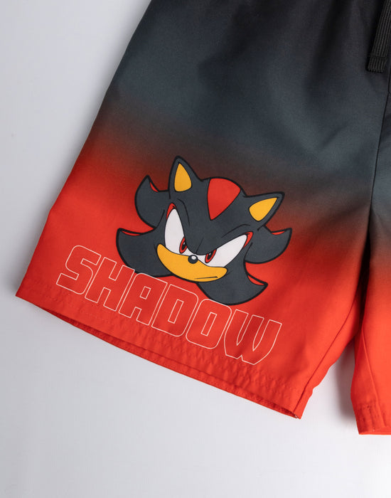 Sonic The Hedgehog Shadow Boys Black And Red Swim Shorts