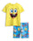 Spongebob Squarepants Character Face Boys Yellow & Blue 2 Piece Swim Set