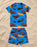Hot Wheels Model Cars Boys Blue 2 Piece Swim Set