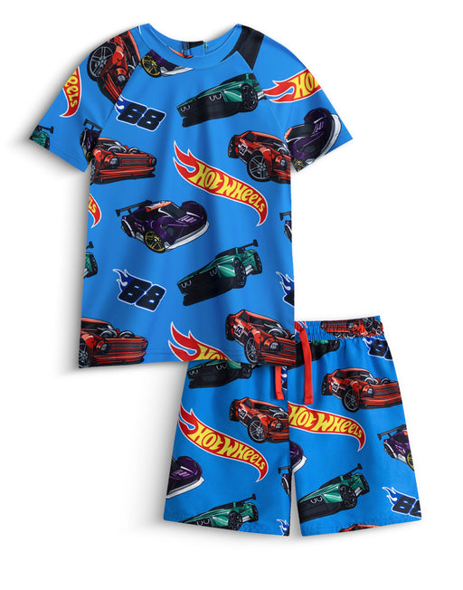 Hot Wheels Model Cars Boys Blue 2 Piece Swim Set