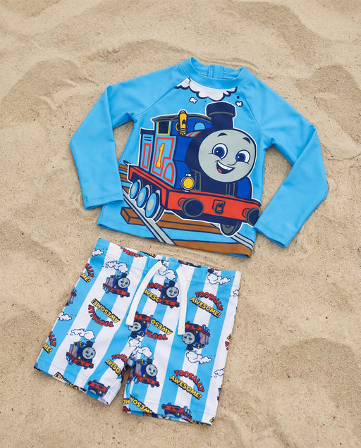 Thomas And Friends Tootally Awesome Boys Blue 2 Piece Swim Set