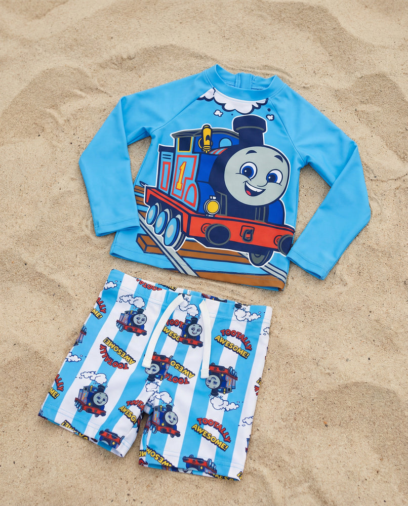 Thomas And Friends Tootally Awesome Boys Blue 2 Piece Swim Set