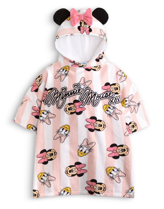 Disney Minnie And Daisy Girls Pink Poncho Towel