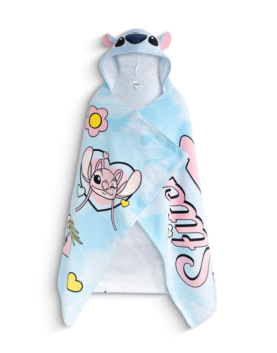 Lilo & Stitch Tie Dye Girls Blue Poncho Towel