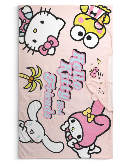 Hello Kitty & Friends Sunshine Girls Pink Poncho Towel