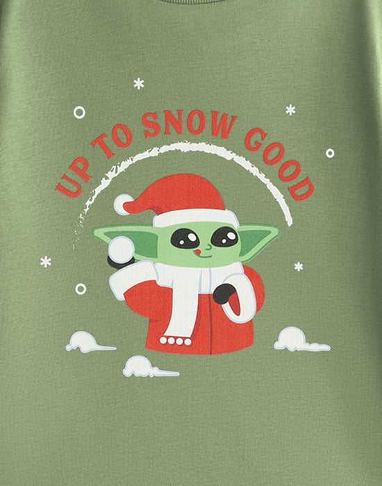 Star Wars Up to Snow Good Unisex Kids Green Short Sleeved T-Shirt