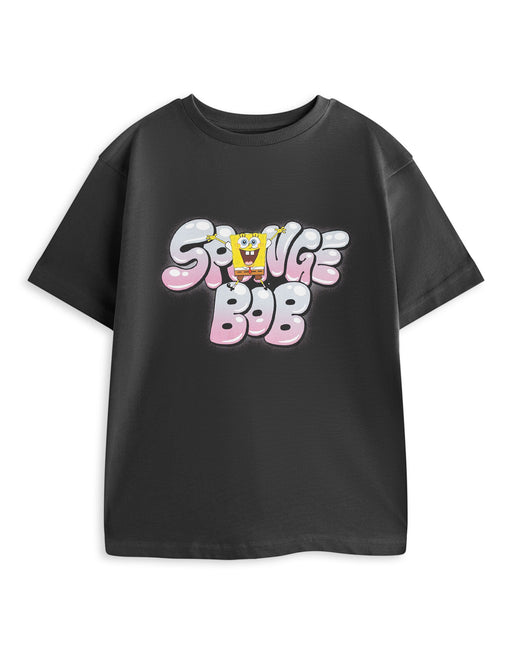 SpongeBob SquarePants Bubble Boys Black Short Sleeved T-Shirt